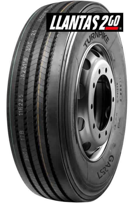 Llanta 295/75R22.5-16C 146/143M TURNPIKE GA257+ RFID CAMION 295/75R22.5 DIRECCION    Rango de Velocidad: M    Indice de Carga: 146/143    Capas: 16    Medida: 295/75R22.5        SKU: 29575225TEGA257+16CRFID