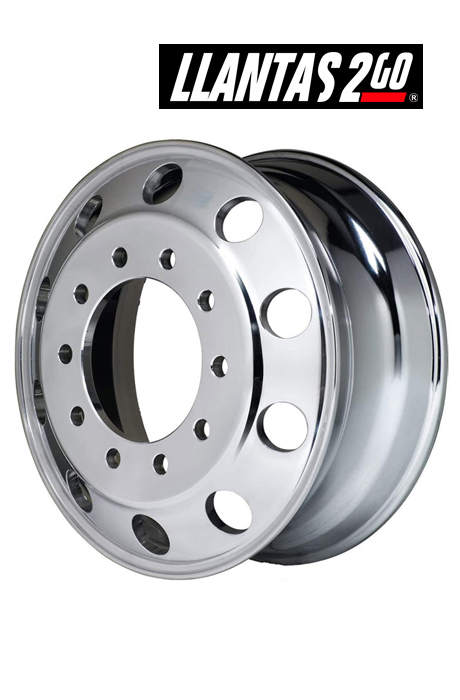 Rines 24.5x8.25 TDI-TRUCK WHEELS III UNEMON ALUMINIO PULIDO 10 VENTILAS 24.5x8.25        SKU: 245825TTWIIIUNEMONAP10V
